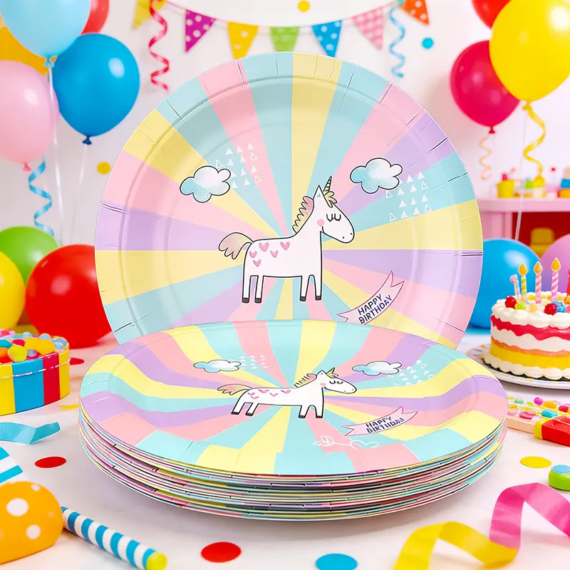 7-дюймовая одноразовая круглая бумажная тарелка