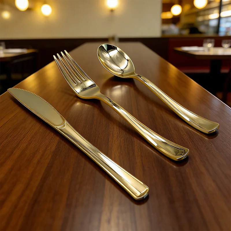 Классические ножи для вечеринок Вилки Ложки Пластиковые столовые приборы